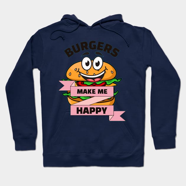 Burgers Make Me Happy Hoodie by Xiaoxiao Art